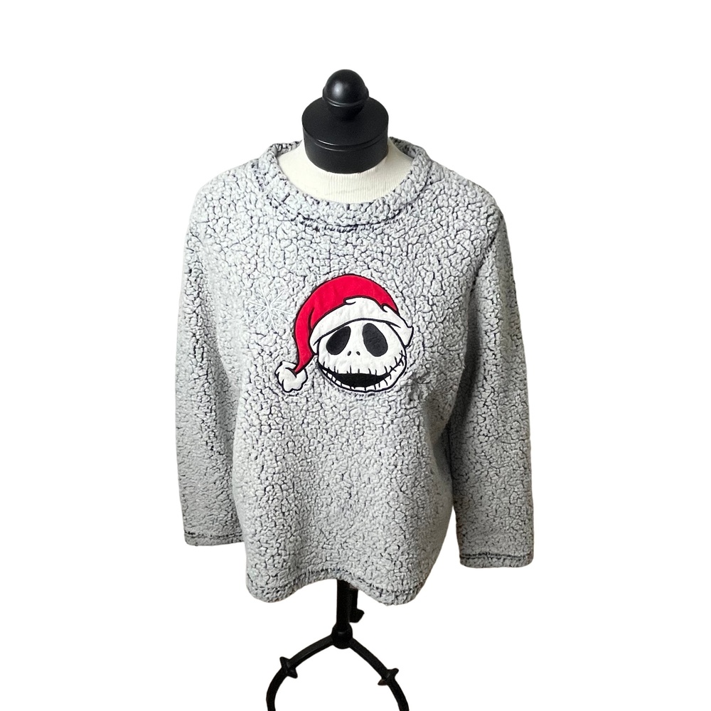 Disney Nightmare Before Christmas Gray Sweater Womens Size M Jack‎ Skellington